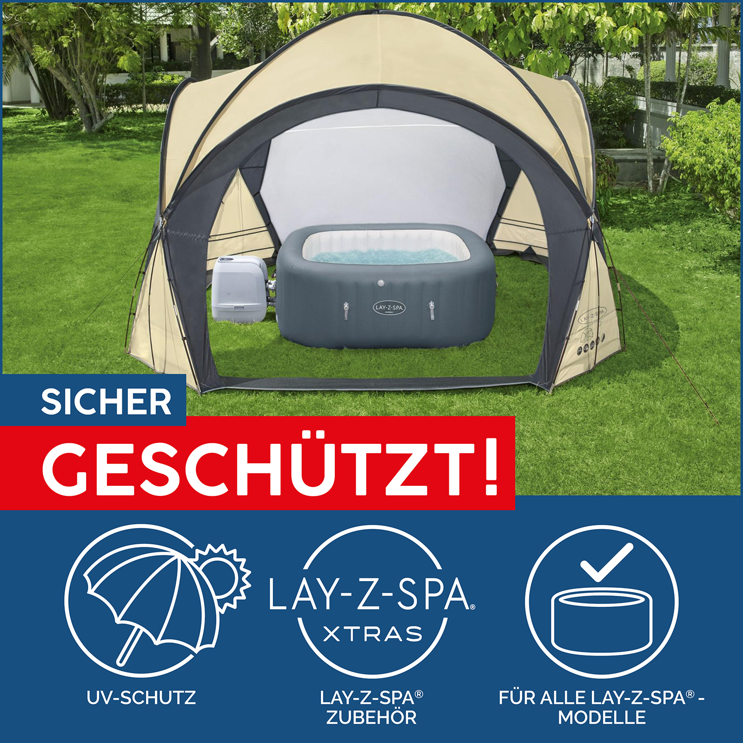 LAY-Z-SPA® Xtras Pavillon 390 x 390 x 255 cm