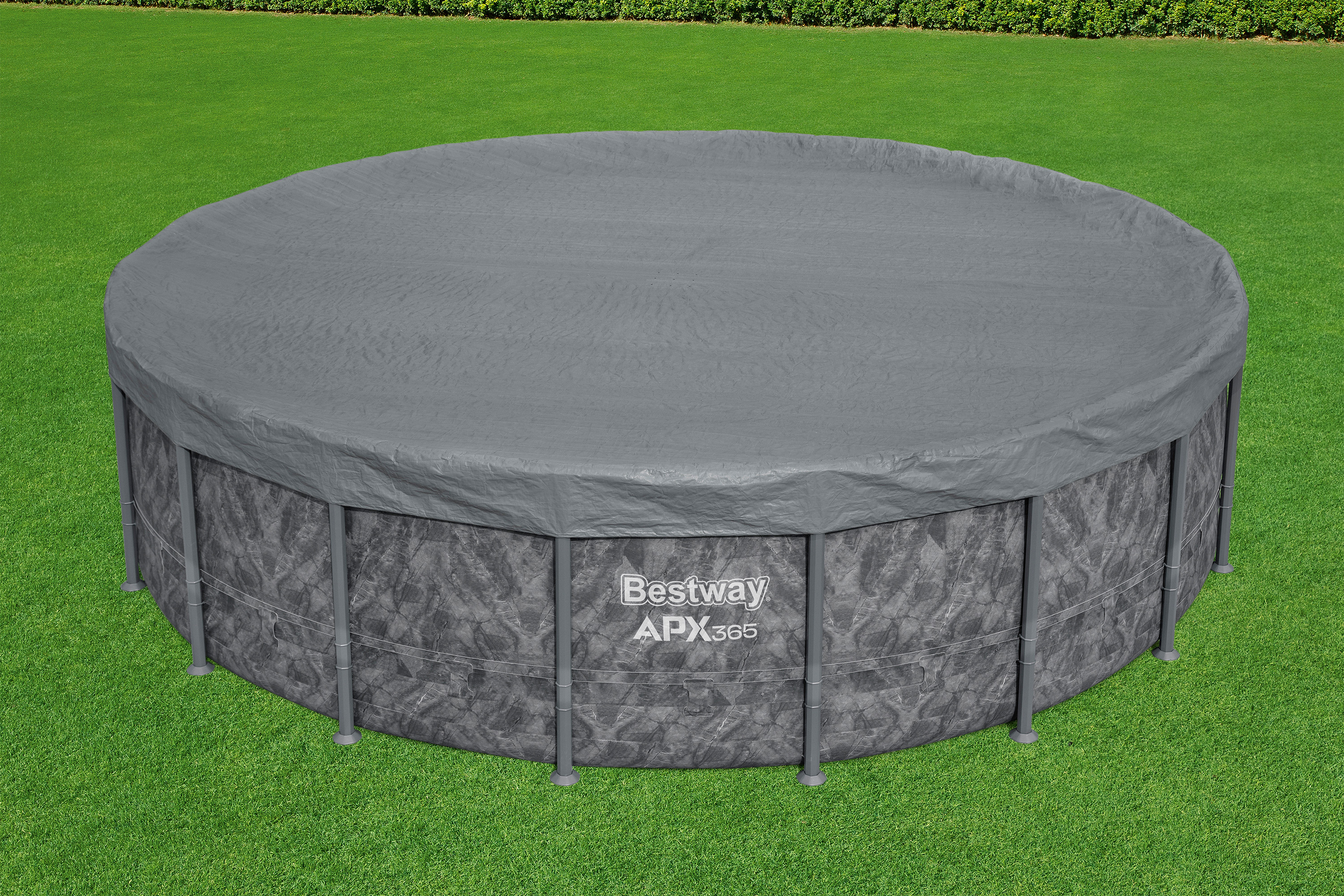 Winterfeste Premium Abdeckplane Ø 549 cm, grau, rund