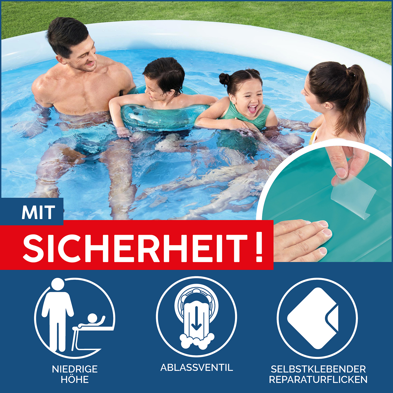 Fast Set™ Aufstellpool-Set mit Filterpumpe Ø 244 x 61 cm, blau, rund