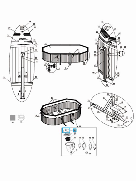 Bestway® Spare Part Hose Attachment (white) for various Hydrium™ steel wall pools (until 2021)