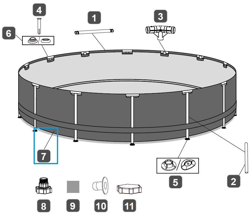 Bestway® Spare Part Pool liner (dark blue) for Steel Pro™ frame pool Ø 366 x 84 cm (2023), round