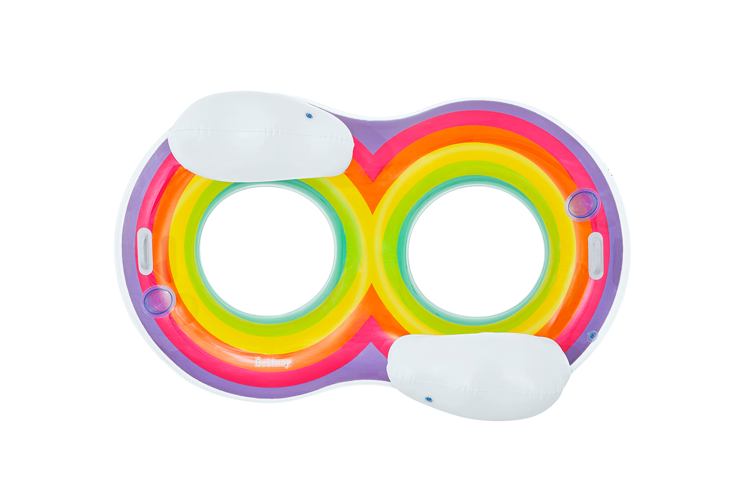 Rainbow Dreams™ 2-Personen-Schwimmring mit Kopfstütze 186 x 116 cm