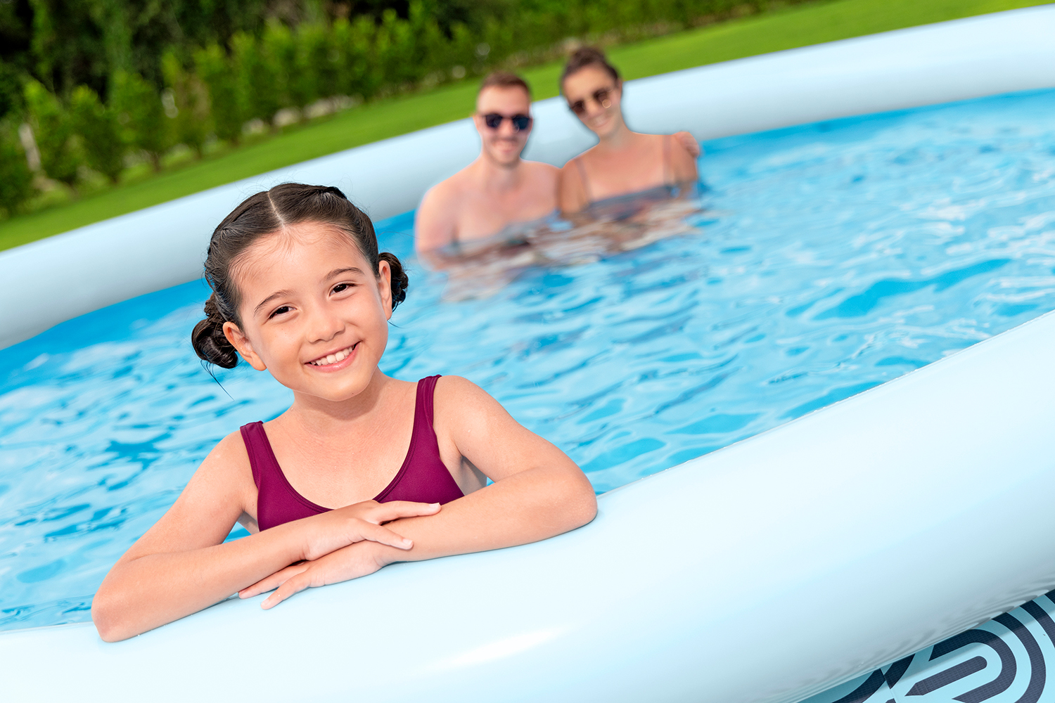 Fast Set™ Aufstellpool-Set mit Filterpumpe Ø 457 x 84 cm, Grafisches Liniendesign, rund