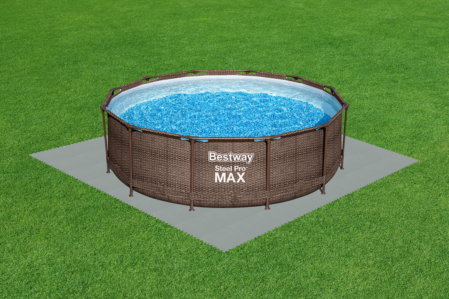Pool Bodenschutzfliesen Set 9 Stück á 50 x 50 cm, grau