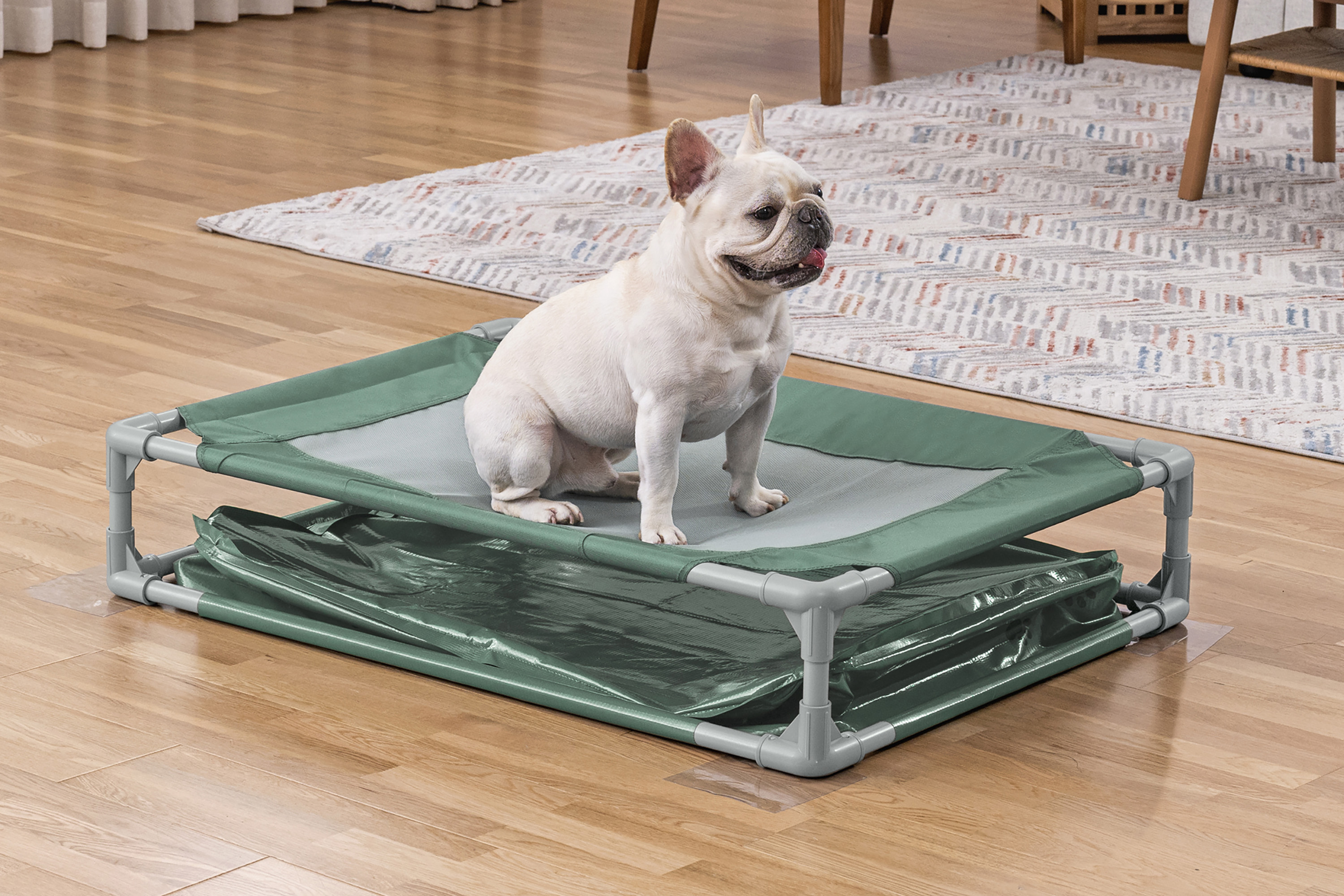 My First Frame Pool Pfote für Haustiere mit 2 in 1 Design 102 x 74 x 20 cm, eckig