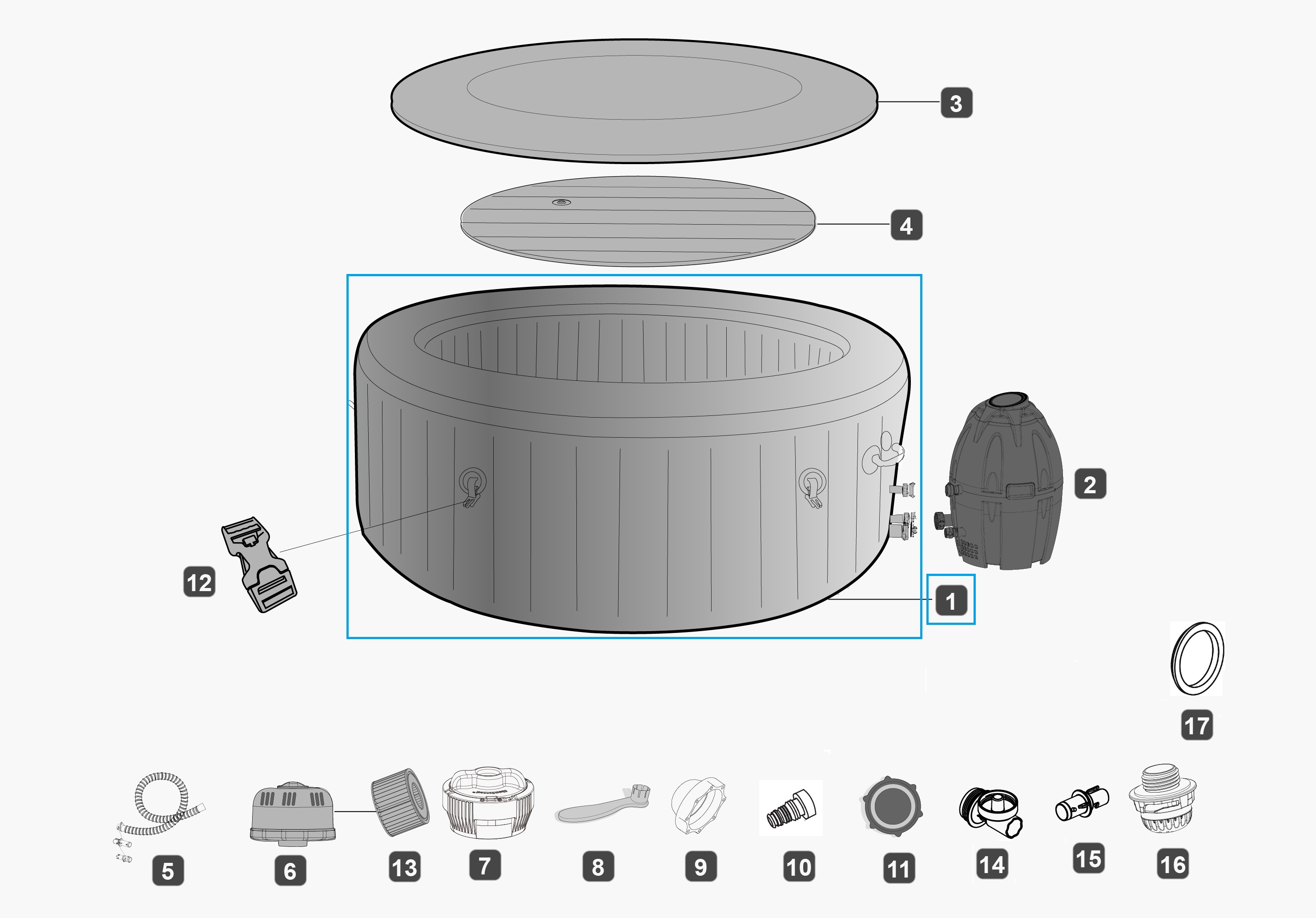 Bestway® Spare Part Liner for Lay-Z-Spa™ Milan AirJet™ Plus 196cm x 71cm
