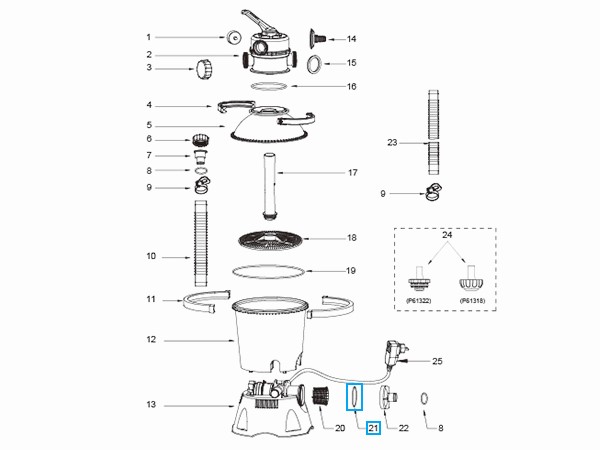 Bestway® Spare Part Strainer gasket for Flowclear™ sand filter unit (58397, 58634, 58515)