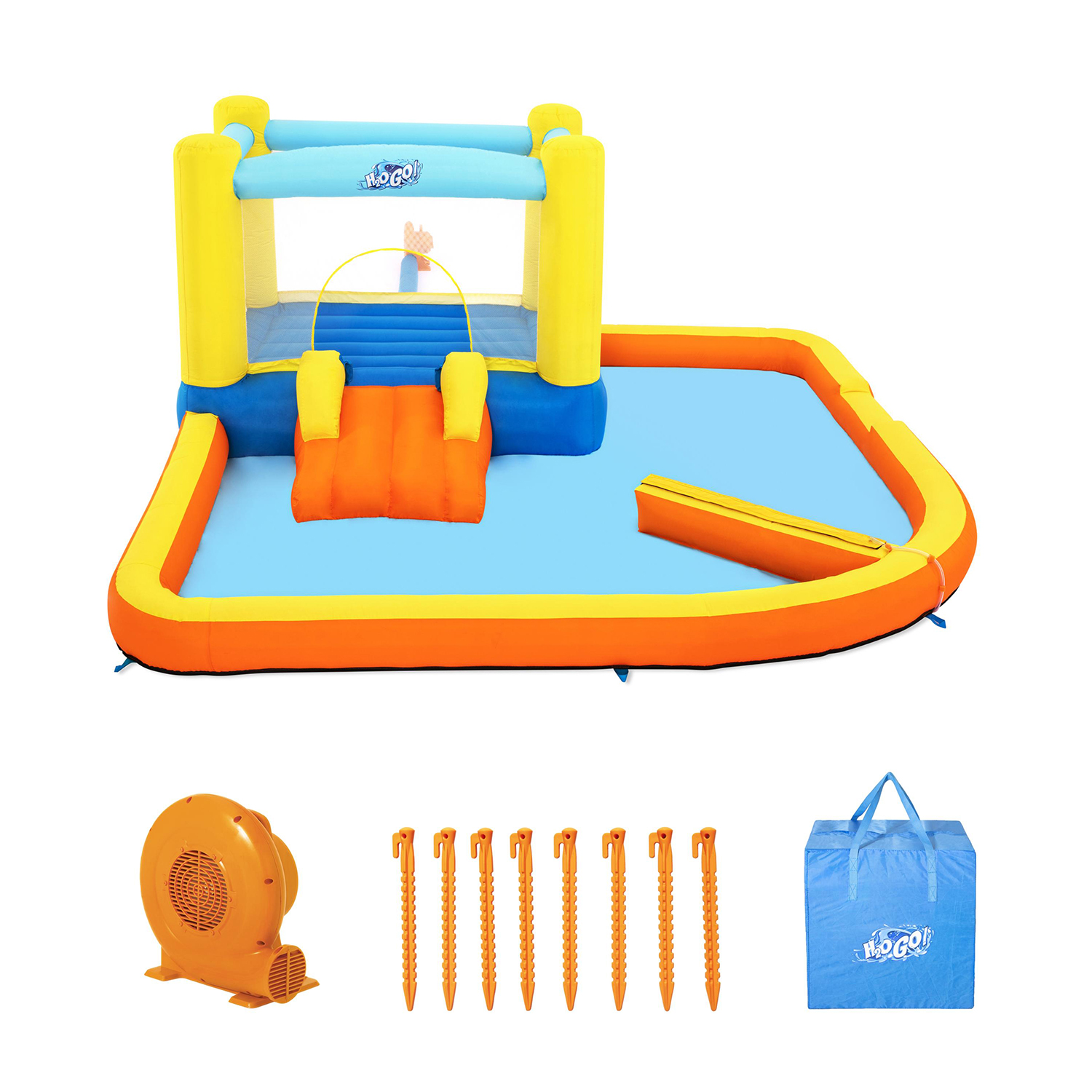 H2OGO!® Mega Wasserpark mit Dauergebläse Beach Bounce 365 x 340 x 152 cm