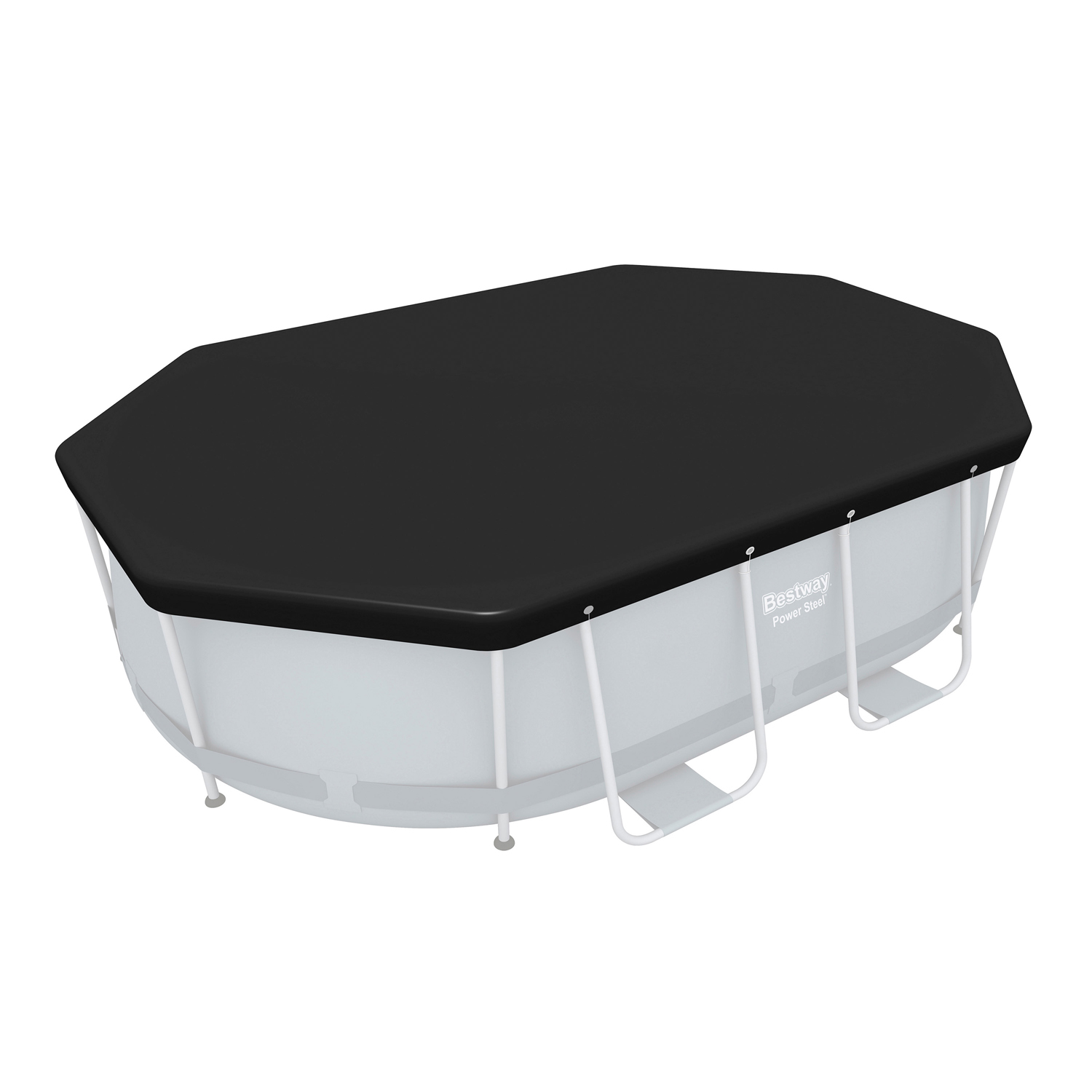 PVC-Abdeckplane 305 x 184 cm, schwarz, oval