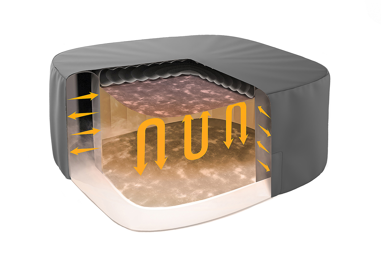 LAY-Z-SPA® Xtras EnergySense™ Plus Thermo-Komplettabdeckung 230 x 230 x 71, eckig