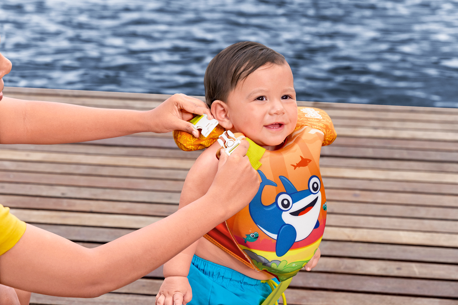 Puddle Jumper® Schwimmweste Kleiner Wal mit Textilbezug, 0-2 Jahre