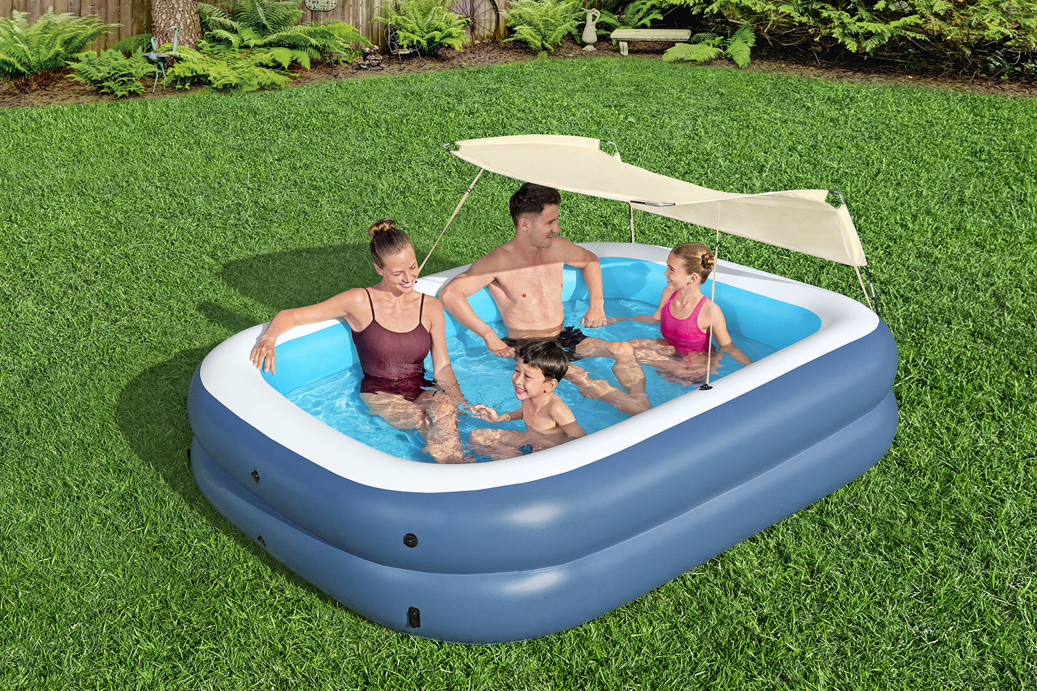 Family Pool Summer Bliss™ mit Sonnenschutzdach 254 x 178 x 140 cm