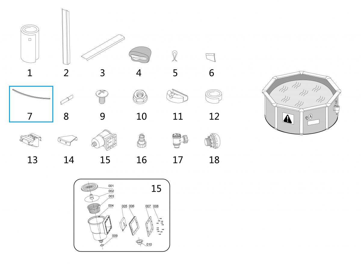 Bestway® Spare Part Rail (grey) for Hydrium™ steel wall pools Ø 300 x 120 cm (from 2022), round Bestway® Spare Part Rail (grey) for Hydrium™ steel wall pools Ø 300 x 120 cm (from 2022), round