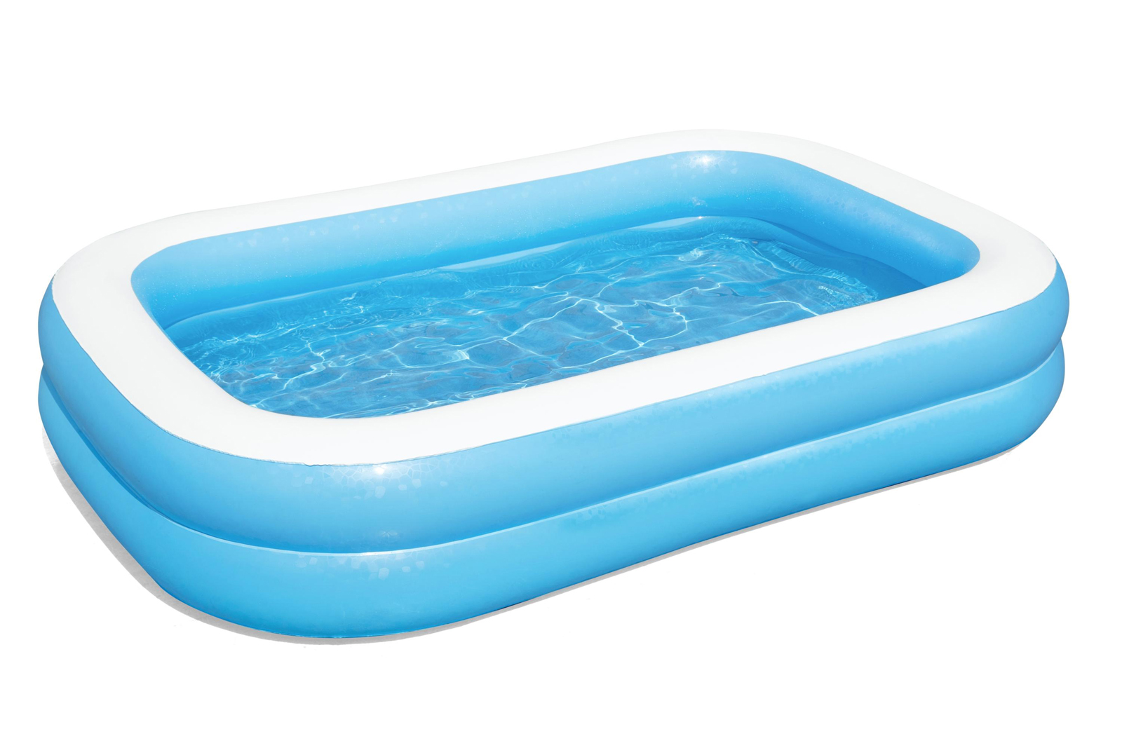 Inflatable Rectangular Family Swimming Pool 262 x 175 x 51 cm Blue for Kids 