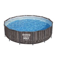 Steel Pro MAX™ Solo Pool ohne Zubehör Ø 427 x 107 cm, Holz-Optik (Mooreiche), rund