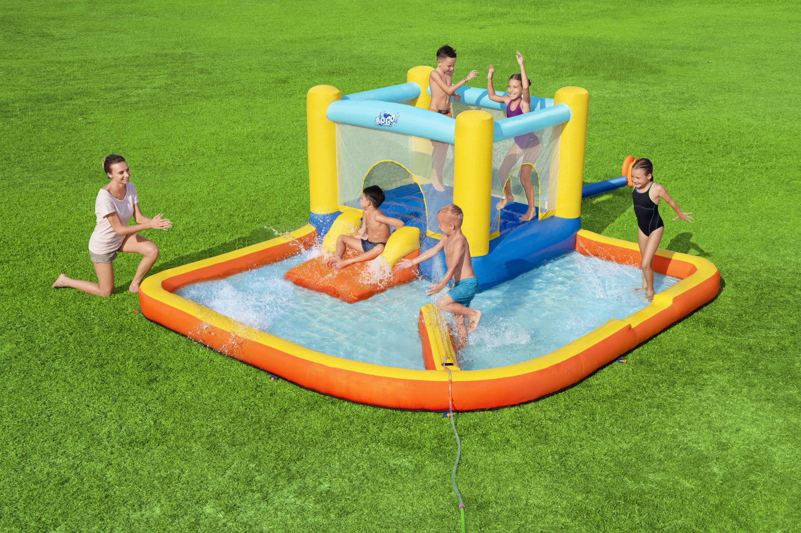 Bestway® H2OGO!® Mega-Wasserpark mit Dauergebläse Beach Bounce 365 x 340 x  152 cm