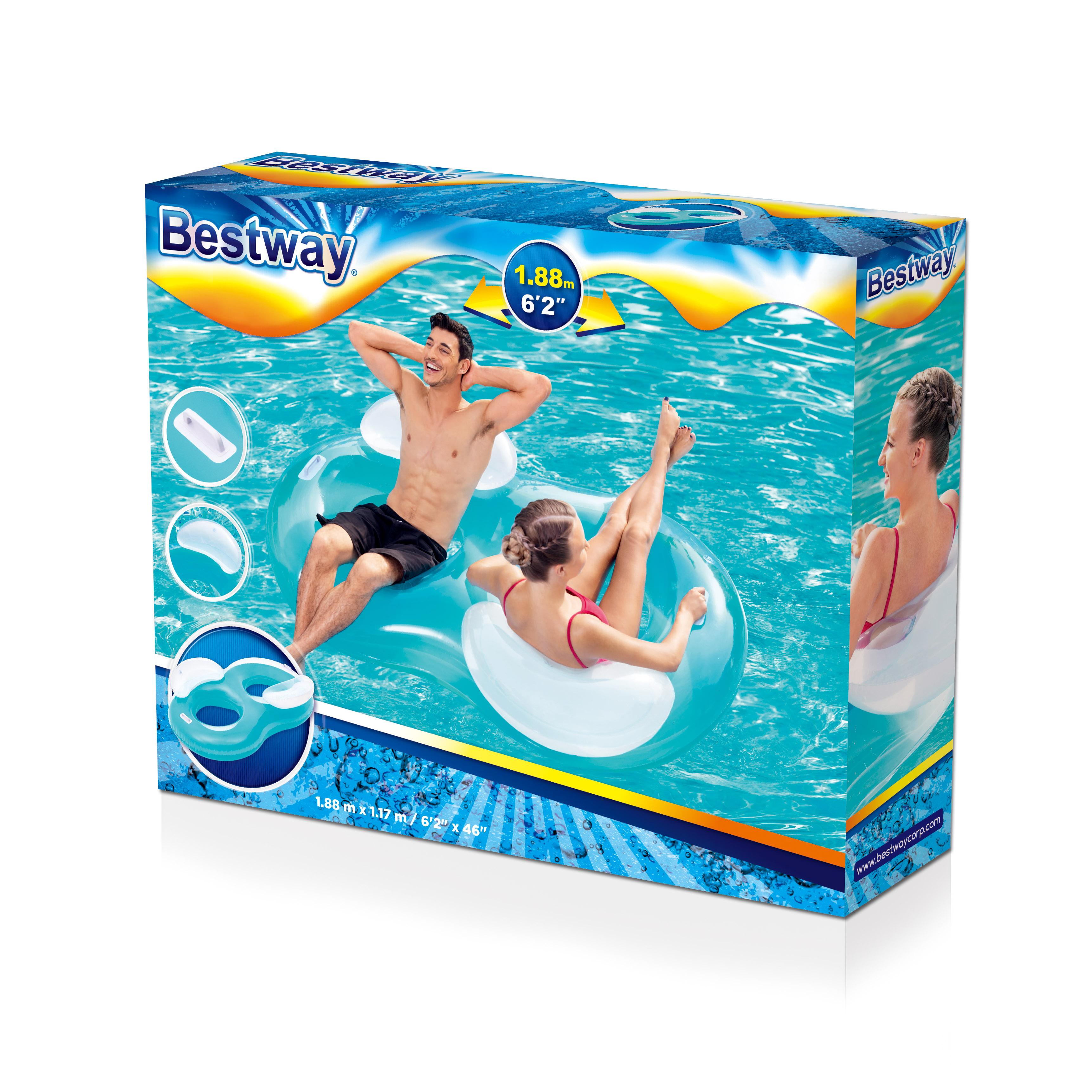 Bestway® 2-Personen-Schwimmring mit Rückenlehne Lounge, Ø 188 x 117 cm