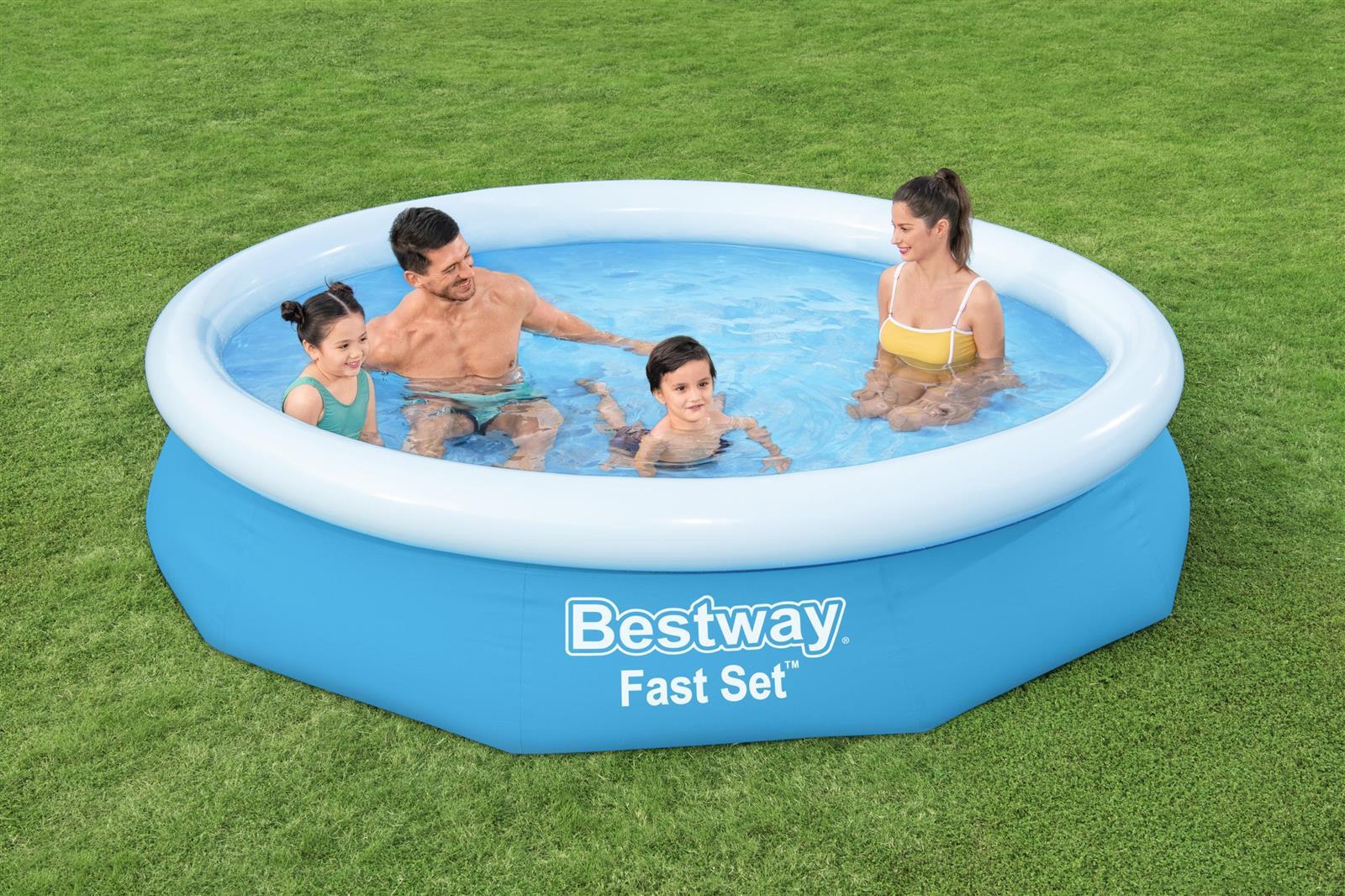 Bestway® Fast Set™ Aufstellpool-Set mit Filterpumpe Ø 305 x 66 cm, blau,  rund