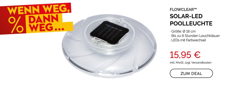 Flowclear™ schwimmende Solar-LED-Poolleuchte