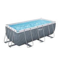 Power Steel™  Solo Pool ohne Zubehör 412 x 201 x 122 cm, Marmor-Optik (Schiefergrau), eckig