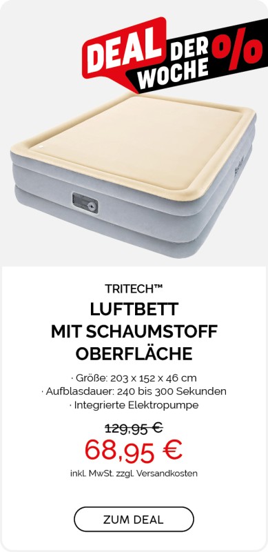 TriTech™ Luftbett mit Schaumstoff-Oberfläche & integrierter Elektropumpe Double XL/Mid 203 x 152 x 46 cm