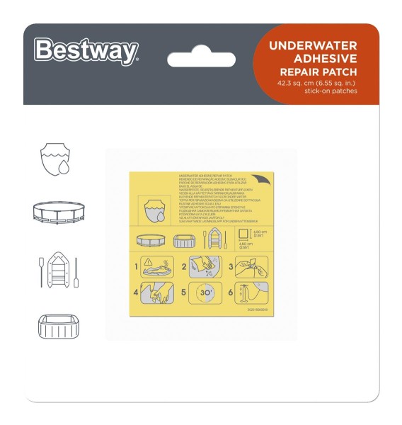 Bestway® Wasserfeste selbstklebende Reparaturflicken 6,5 x 6,5, cm 10 Stück