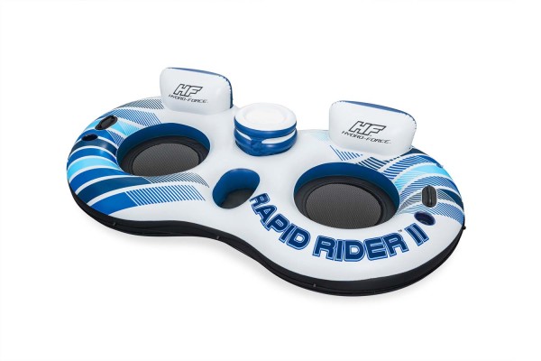 Hydro-Force™ 2-Personen-Schwimmring mit Rückenlehne Rapid Rider™ II 251 x 132 cm