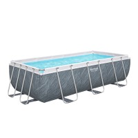 Power Steel™ Solo Pool ohne Zubehör 404 x 201 x 100 cm, Marmor-Optik (Schiefergrau), eckig